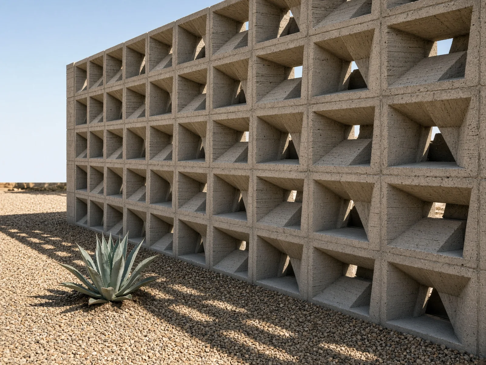 Sculptural concrete block geometry